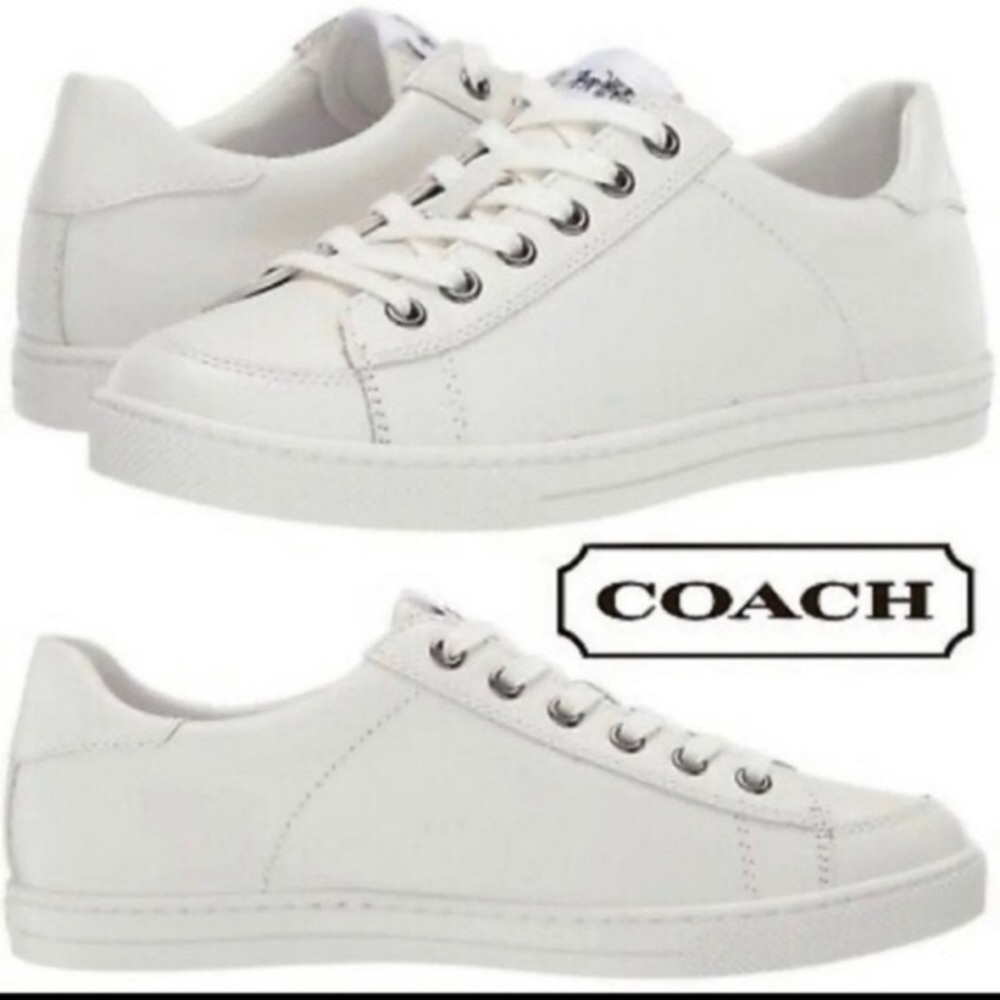 NWOT - Sz 8.5 Coach Porter White Leather Sneakers